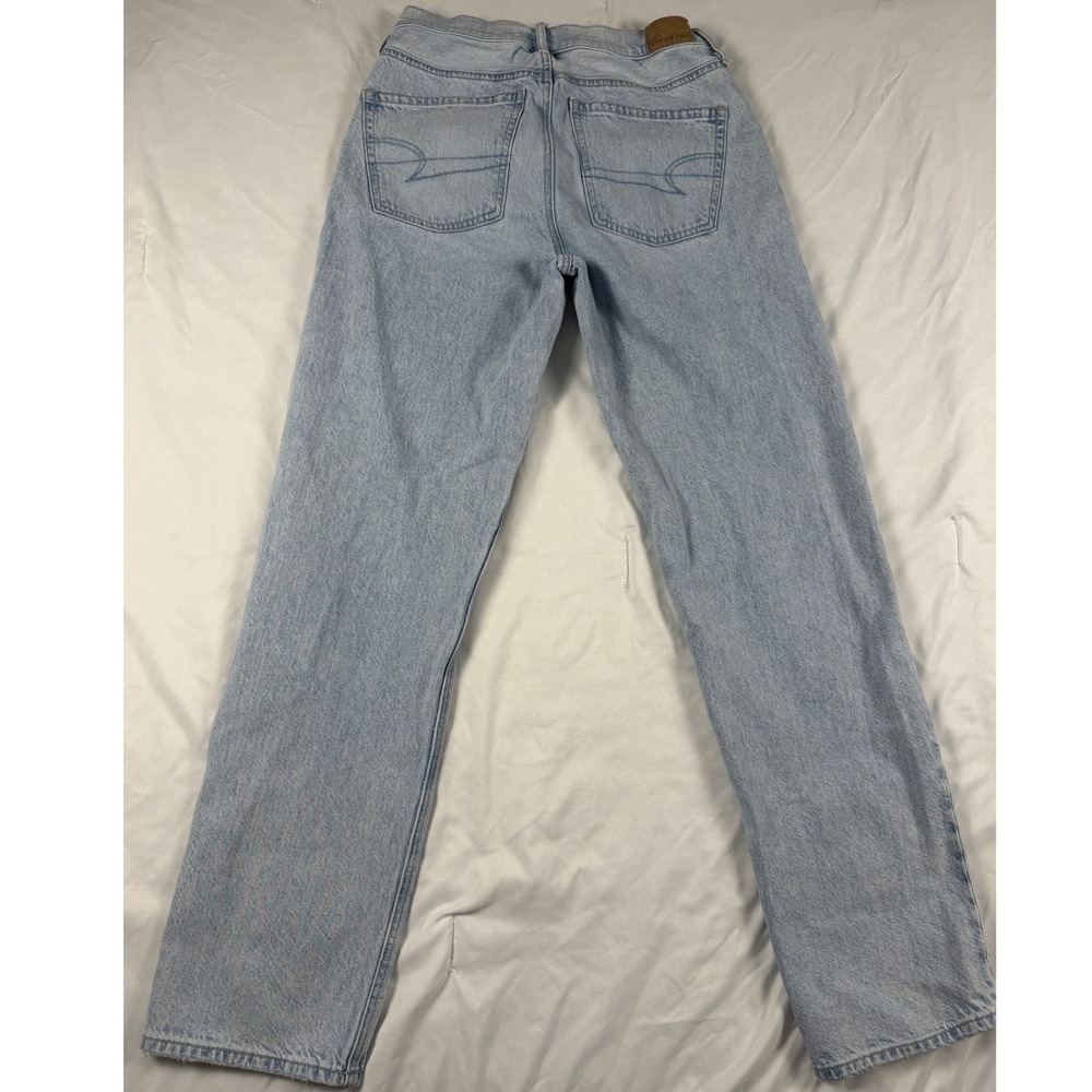 American Eagle 90s Straight Jeans Womens 27 Light Wash High Rise Blue Denim - Picture 6 of 6